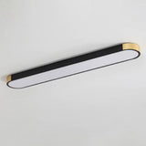 Sleek Modern Minimalist Rectangular Ring LED Flush-Mount Ceiling Light