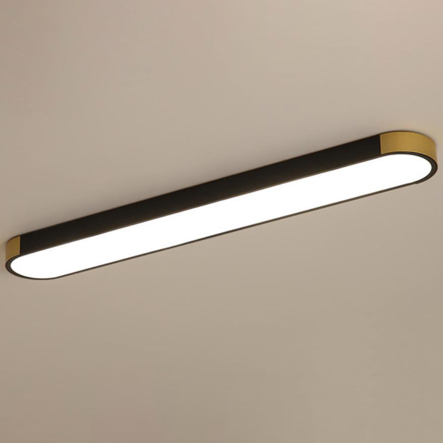 Sleek Modern Minimalist Rectangular Ring LED Flush-Mount Ceiling Light