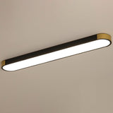 Sleek Modern Minimalist Rectangular Ring LED Flush-Mount Ceiling Light