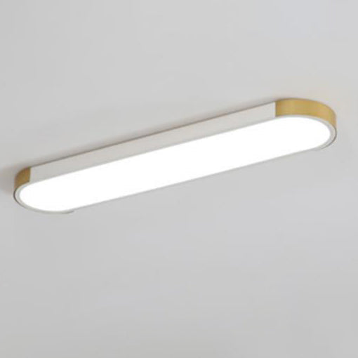 Sleek Modern Minimalist Rectangular Ring LED Flush-Mount Ceiling Light