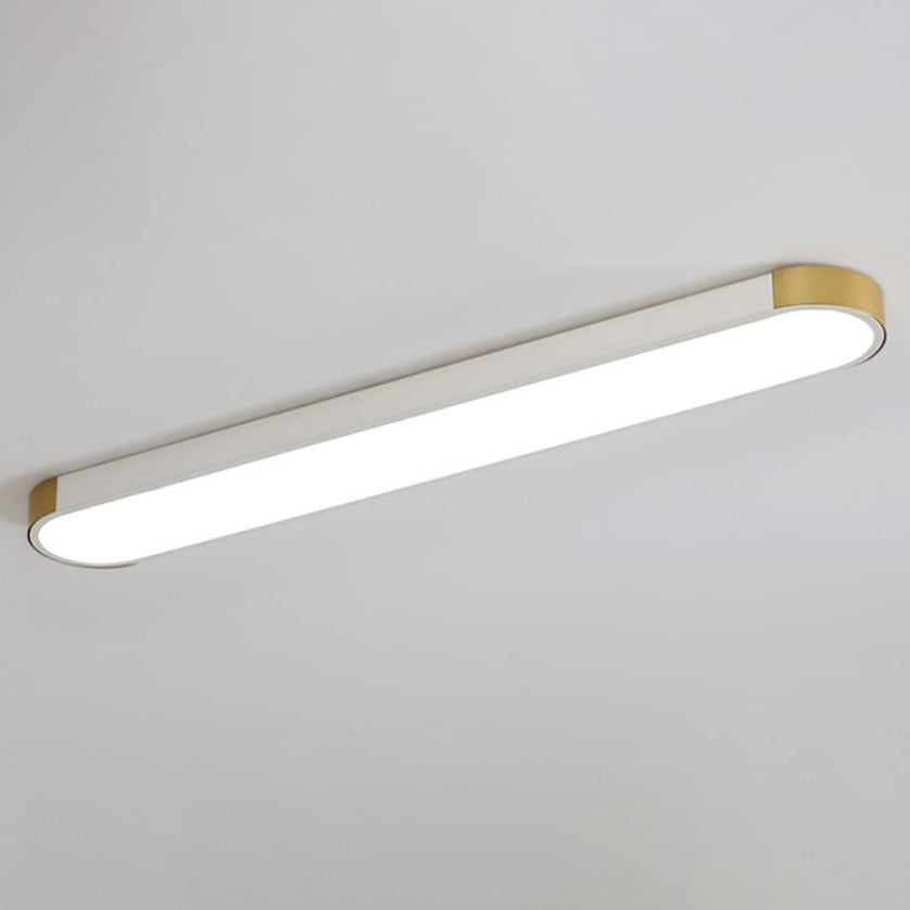 Sleek Modern Minimalist Rectangular Ring LED Flush-Mount Ceiling Light