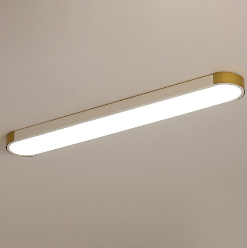 Sleek Modern Minimalist Rectangular Ring LED Flush-Mount Ceiling Light