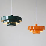 Chic Nordic Vintage Multi-Layered Round Metal Pendant Light, 1-Light