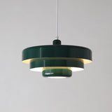 Chic Nordic Vintage Multi-Layered Round Metal Pendant Light, 1-Light