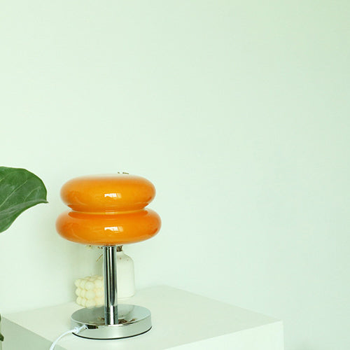 Modern Glass 1-Light Table Lamp with Tart Design