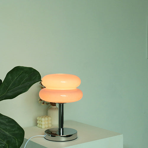 Modern Glass 1-Light Table Lamp with Tart Design
