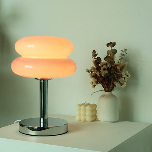 Modern Glass 1-Light Table Lamp with Tart Design
