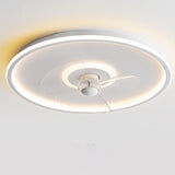Sleek Modern Acrylic Round LED Flush-Mount Ceiling Fan with Integrated Light