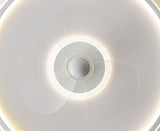 Sleek Modern Acrylic Round LED Flush-Mount Ceiling Fan with Integrated Light