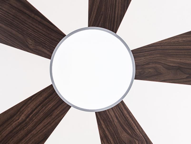 Simple Colorful Round Leaf Ceiling Fan for Kids with Light and Downrod