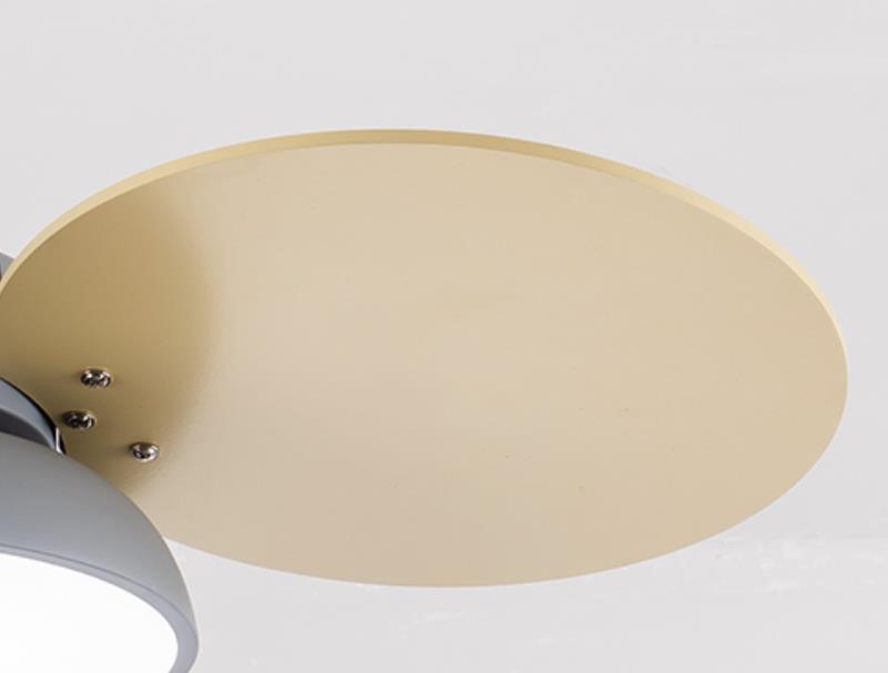 Simple Colorful Round Leaf Ceiling Fan for Kids with Light and Downrod