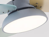 Simple Colorful Round Leaf Ceiling Fan for Kids with Light and Downrod