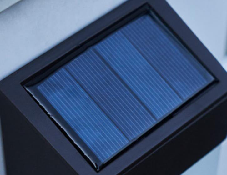 Solar Square Frosted-Glass Outdoor LED Wall Sconce Lamp - Waterproof, Weather-Resistant Garden Lighting