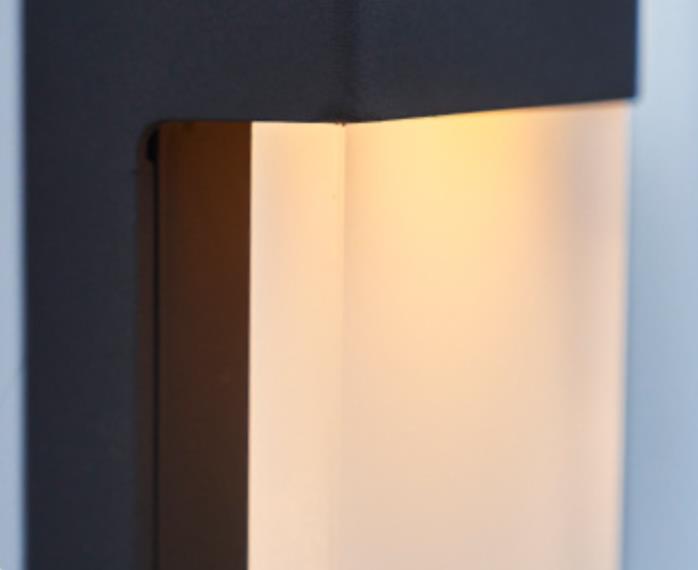 Solar Square Frosted-Glass Outdoor LED Wall Sconce Lamp - Waterproof, Weather-Resistant Garden Lighting