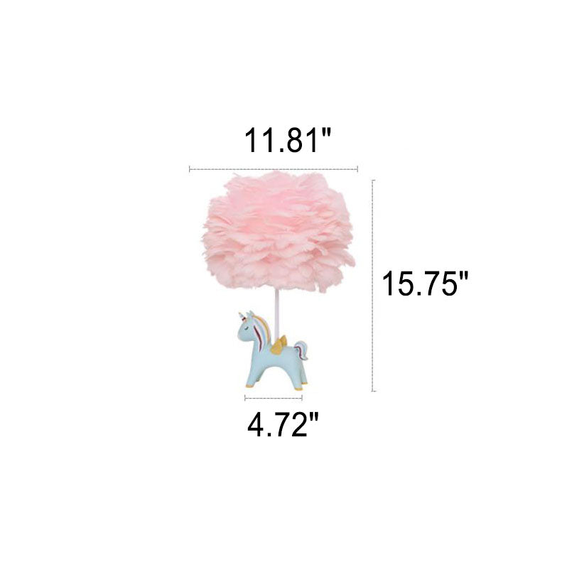 Modern Creative Unicorn Feather Kids Table Lamp – 1-Light