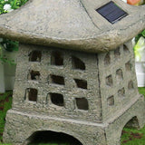 Solar Pagoda Resin Garden Light - Outdoor Lawn Decorative Landscape Lighting