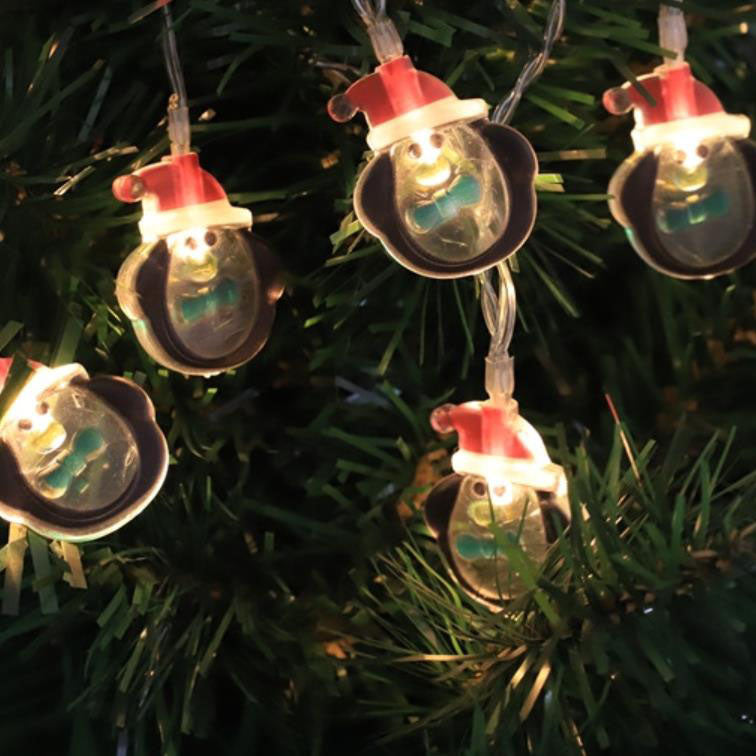 Festive Santa Claus LED String Lights - Battery-Operated Christmas Decor