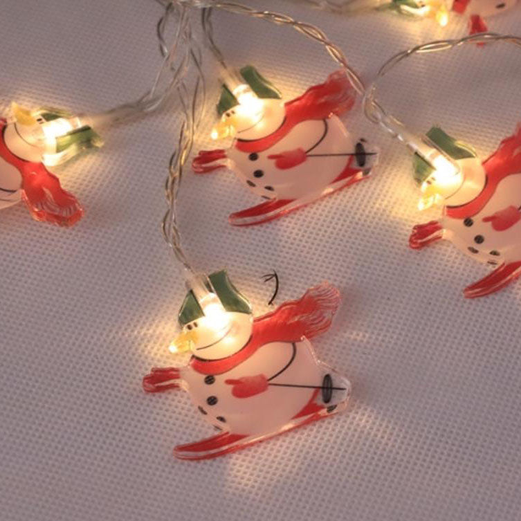 Festive Santa Claus LED String Lights - Battery-Operated Christmas Decor