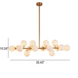 Nordic Light Luxury Glass Ball Chandelier - Magic Bean Island Light, 16-Light