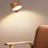 Minimalist Wooden USB Rechargeable Touch Night Light — Magnetic LED Wall Sconce Lamp
