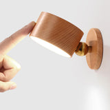 Minimalist Wooden USB Rechargeable Touch Night Light — Magnetic LED Wall Sconce Lamp