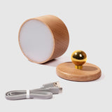 Minimalist Wooden USB Rechargeable Touch Night Light — Magnetic LED Wall Sconce Lamp
