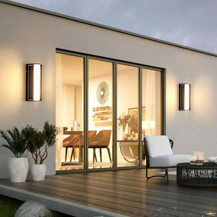 Modern Long Acrylic Solar LED Wall Light – Waterproof Outdoor Garden Lighting