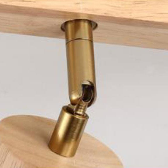 Japanese Minimalist Wooden LED Track Lighting, 2/3/4/5-Light, Semi-Flush Mount Ceiling Light