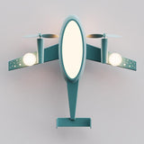 Nordic-Style Kids Cartoon Airplane LED Flush Mount Ceiling Light - Wrought Iron