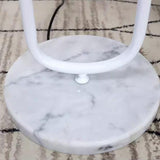 European Vintage Simple Lantern Floor Lamp with Marble Tabletop - Iron & Wood, 1-Light