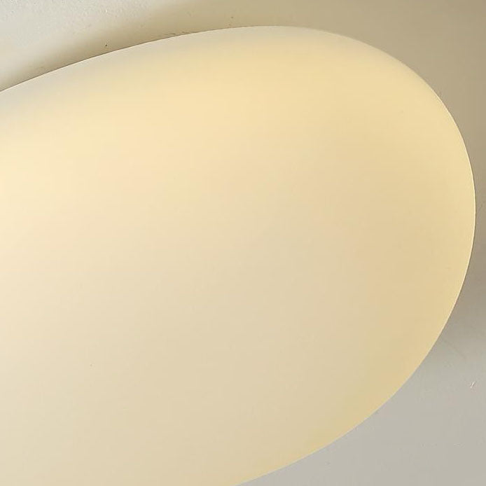 Nordic Minimalist Cobblestone PE Lampshade LED Flush-Mount Ceiling Light, Modern & Energy-Efficient