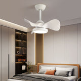 Chic Contemporary Retro Round Acrylic LED Ceiling Fan Light with Downrods for Bedroom