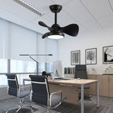 Chic Contemporary Retro Round Acrylic LED Ceiling Fan Light with Downrods for Bedroom