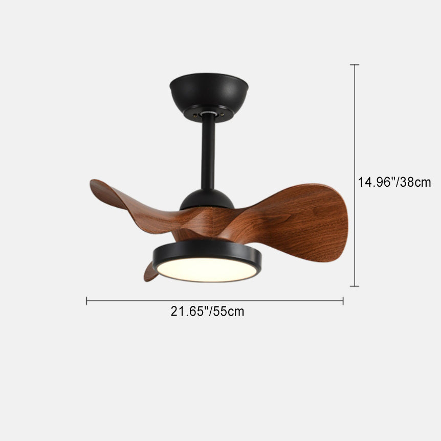 Chic Contemporary Retro Round Acrylic LED Ceiling Fan Light with Downrods for Bedroom