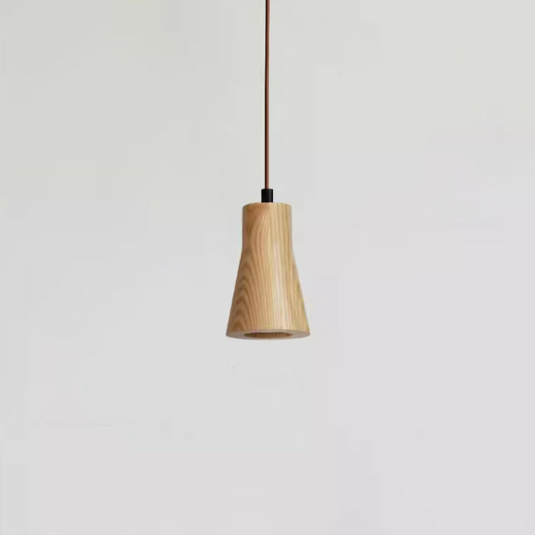 Minimalist Wooden Cylinder Pendant Light - 1-Light, Compact & Stylish