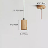 Minimalist Wooden Cylinder Pendant Light - 1-Light, Compact & Stylish