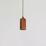 Minimalist Wooden Cylinder Pendant Light - 1-Light, Compact & Stylish