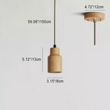 Minimalist Wooden Cylinder Pendant Light - 1-Light, Compact & Stylish