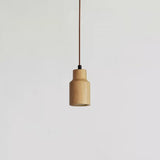 Minimalist Wooden Cylinder Pendant Light - 1-Light, Compact & Stylish