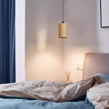 Minimalist Wooden Cylinder Pendant Light - 1-Light, Compact & Stylish