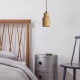 Minimalist Wooden Cylinder Pendant Light - 1-Light, Compact & Stylish