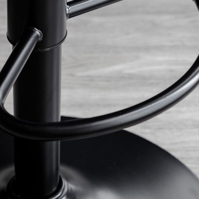 Contemporary Curved PU Leather Liftable Swivel Bar Stool with Backrest and Footrest for Dining Room