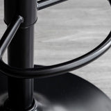 Contemporary Curved PU Leather Liftable Swivel Bar Stool with Backrest and Footrest for Dining Room