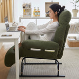 Modern Simplicity Corduroy Cotton Sponge Footrest – Adjustable Square Recliner with Iron & Carbon Steel Frame for Bedroom