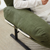 Modern Simplicity Corduroy Cotton Sponge Footrest – Adjustable Square Recliner with Iron & Carbon Steel Frame for Bedroom