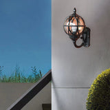 Traditional European Waterproof Ball-Shaped Aluminium & Glass 1-Light Wall Sconce for Outdoor Patio
