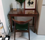 Sleek Modern Minimalist Solid Wood Rectangular Desk with Half-Drawer for Home Office