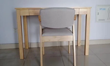 Sleek Modern Minimalist Solid Wood Rectangular Desk with Half-Drawer for Home Office