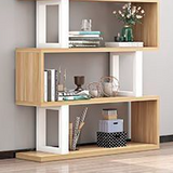 Sleek Contemporary Scandinavian Geometric Vertical Bookshelves in MDF & Steel, 3/4/5/6-Tier Open-Back Standing Shelves for Home Office