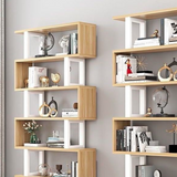 Sleek Contemporary Scandinavian Geometric Vertical Bookshelves in MDF & Steel, 3/4/5/6-Tier Open-Back Standing Shelves for Home Office